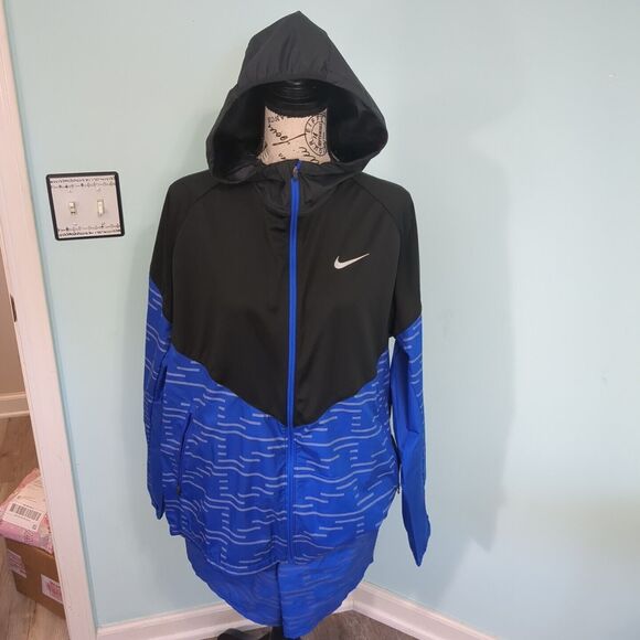 NIKE Men REPEL Miler Hoodie Jacket Running Hoodie shorts set large - Picture 1 of 7